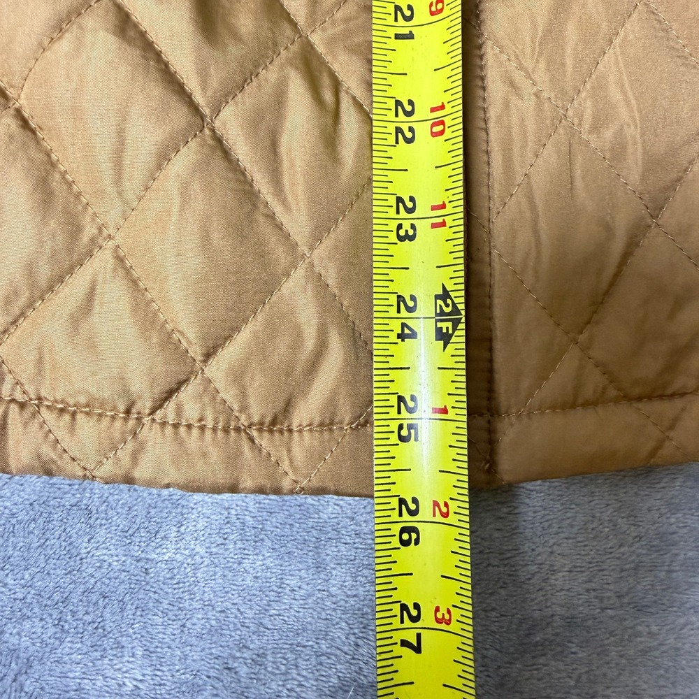 GH Bass Quilted Vest Womens 1X Tan Mustard Sherpa Collar Full Zip Puffer Vest - Picture 7 of 8
